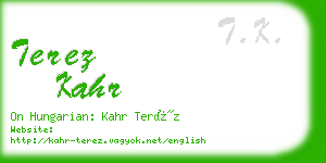 terez kahr business card